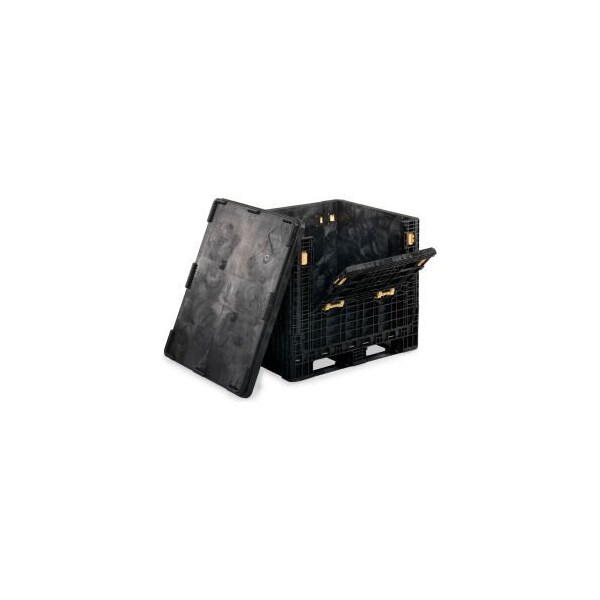 ORBIS HDR4048-39 BulkPak Folding Bulk Shipping Container - 48"L x 40"W x 39"H, 2000 Lb. Cap. Black